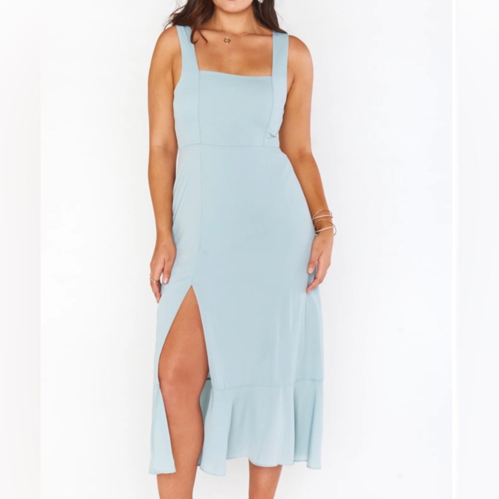 Show Me Your Mumu Claire Midi Dress ~ Silver Sage Crisp - XXL